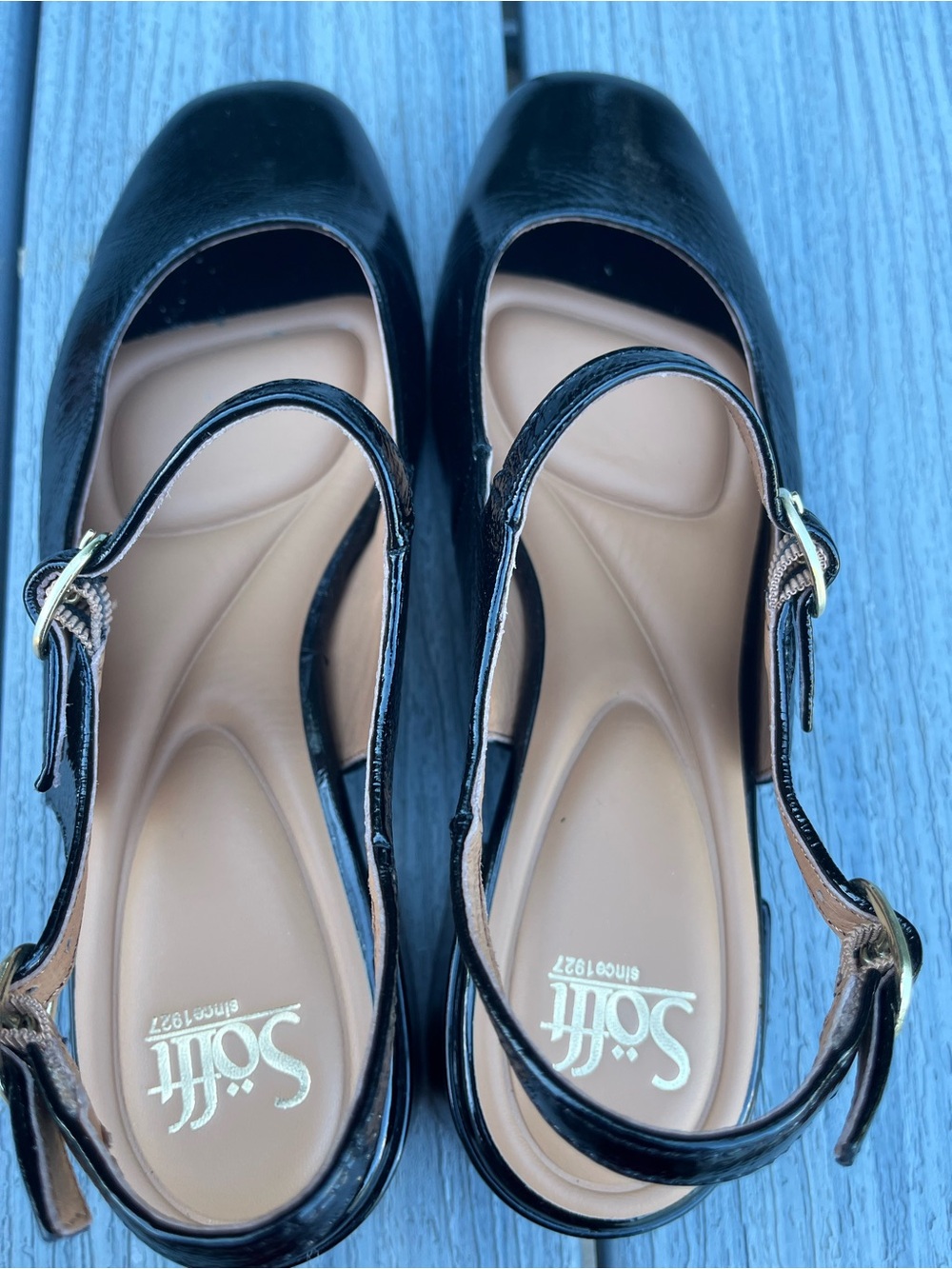 Sofft Leyla Black Patent Slingback Pumps - Comfortable Women's Heels Office 10M - Picture 9 of 12